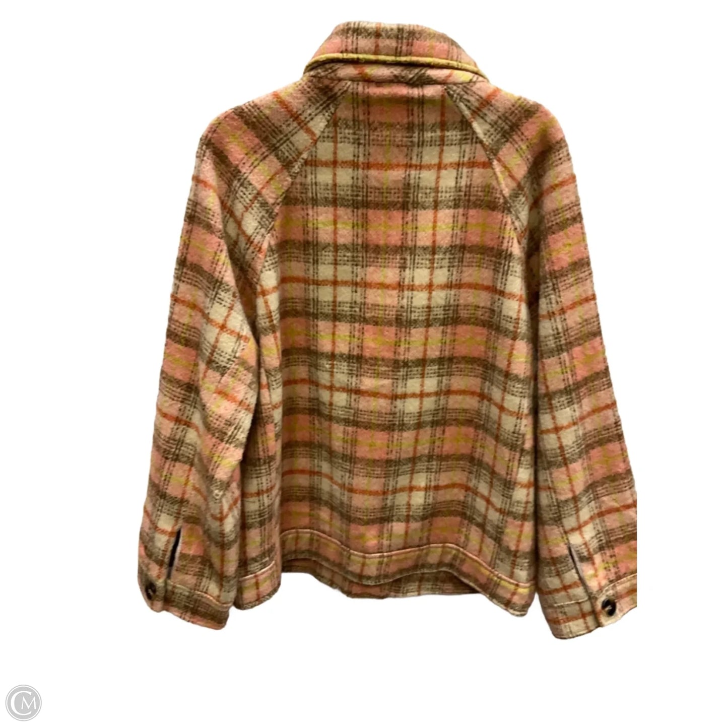 Jacket Shirt By Allie Rose In Plaid Pattern, Size: M