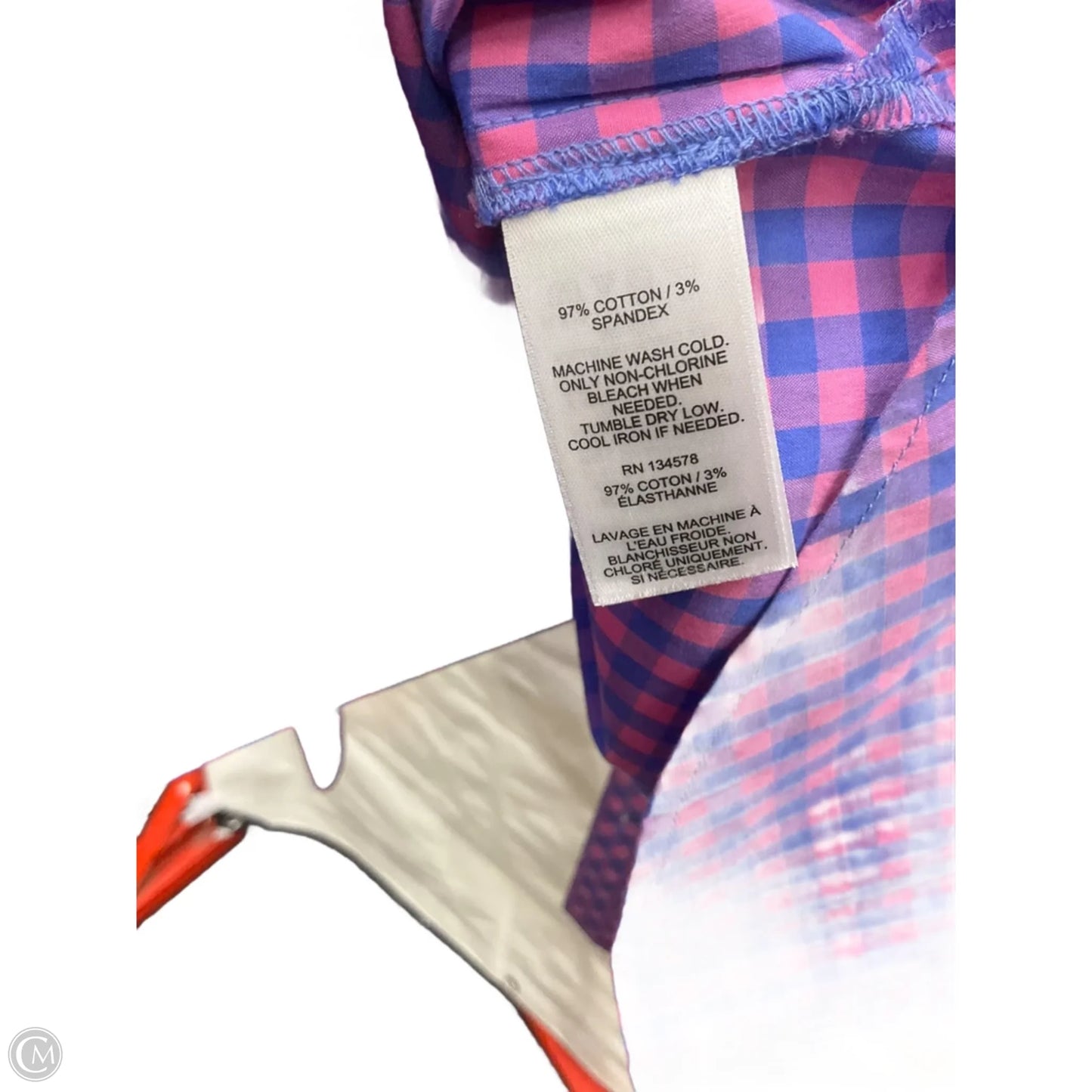 Blouse Long Sleeve By Vineyard Vines In Plaid Pattern, Size: 6