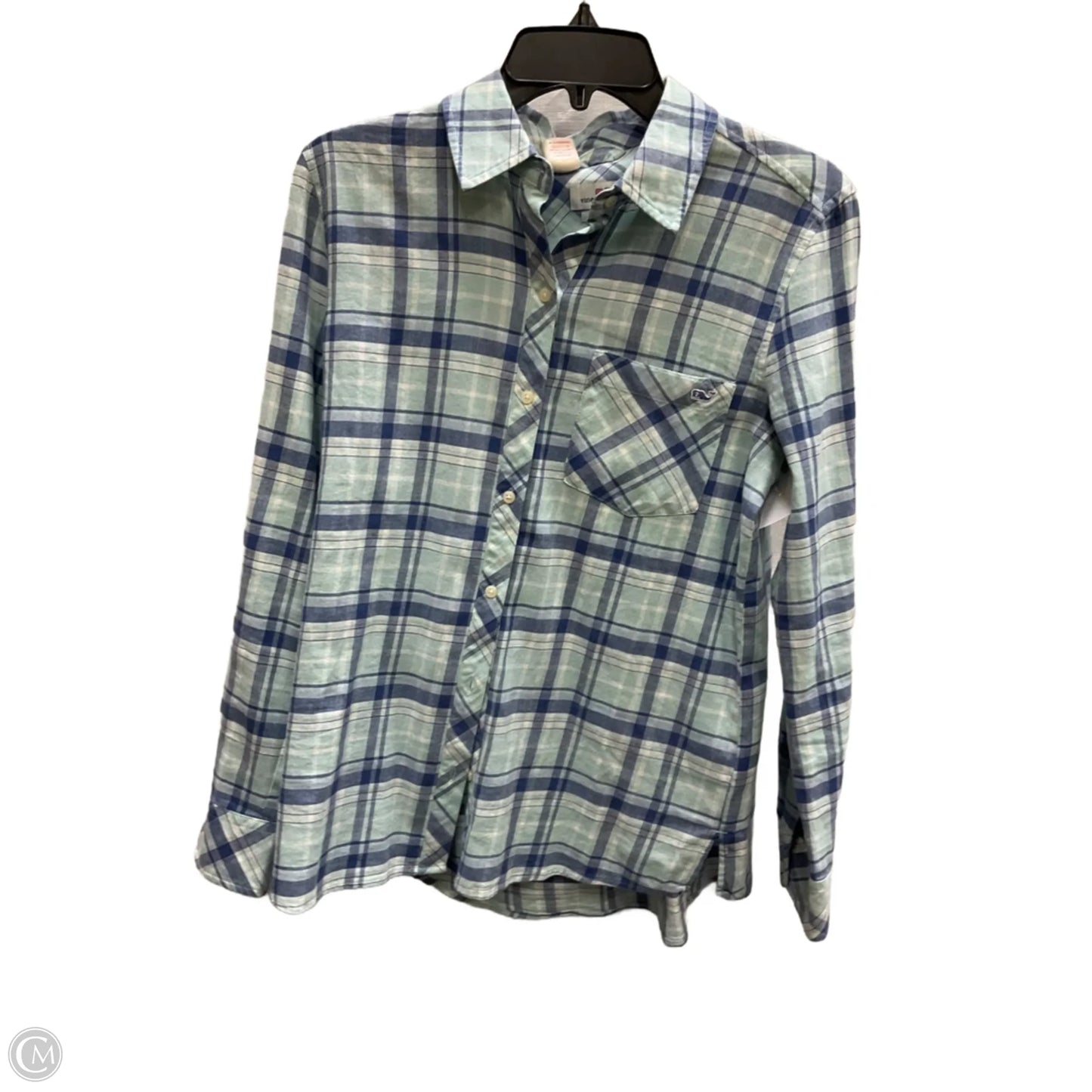 Blouse Long Sleeve By Vineyard Vines In Plaid Pattern, Size: 6