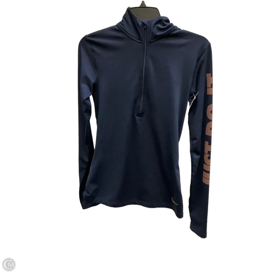 Athletic Top Long Sleeve Collar By Nike Apparel In Blue, Size: M