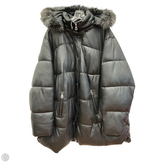 Coat Puffer & Quilted By Stylus In Black, Size: 3x
