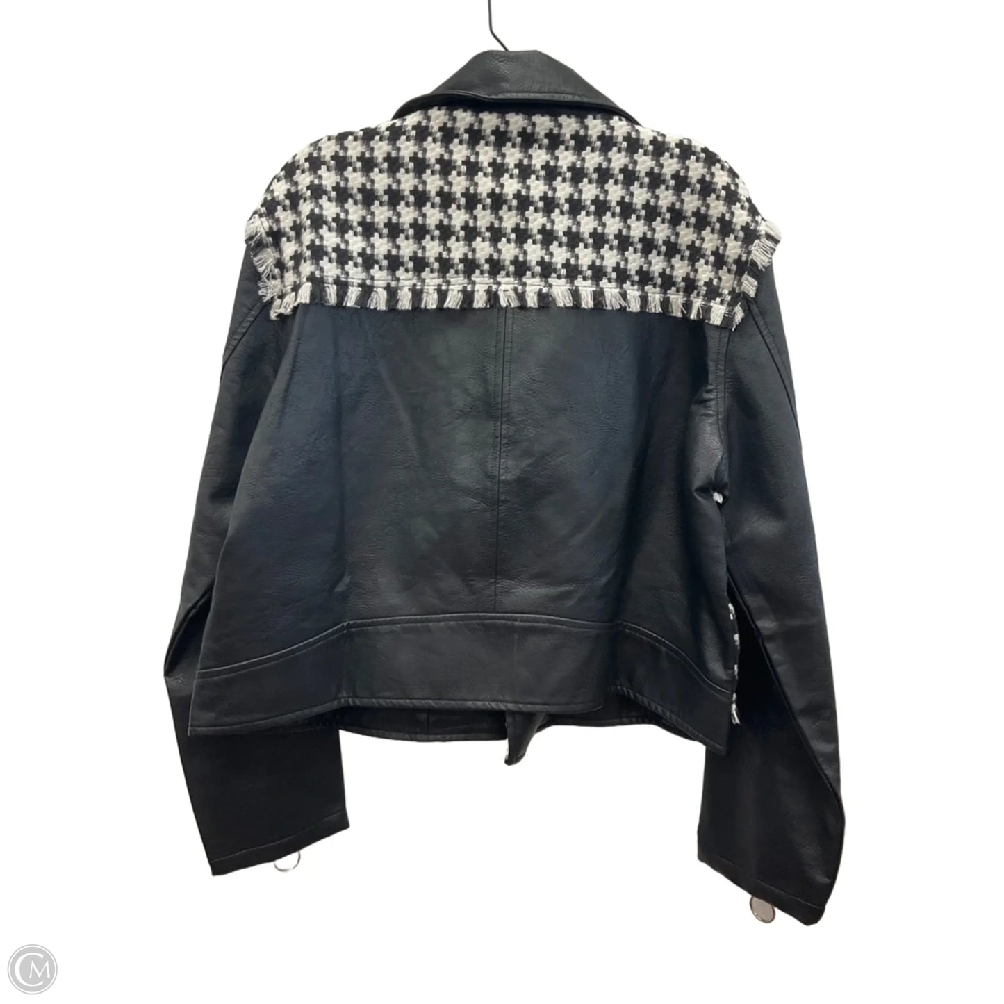 Jacket Moto By Clothes Mentor In Black & White, Size: Xs