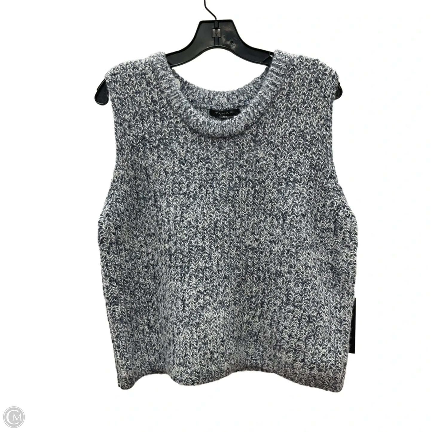 Vest Sweater By T Tahari In Blue & White, Size: Xl