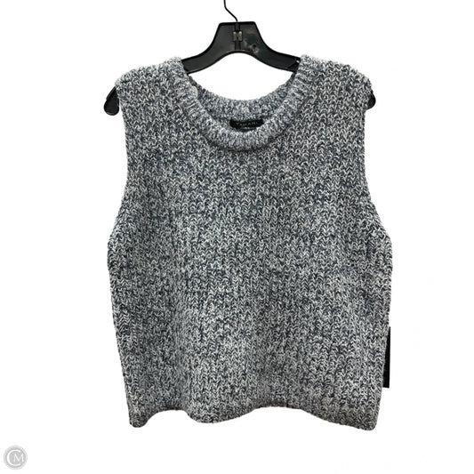 Vest Sweater By T Tahari In Blue & White, Size: Xl