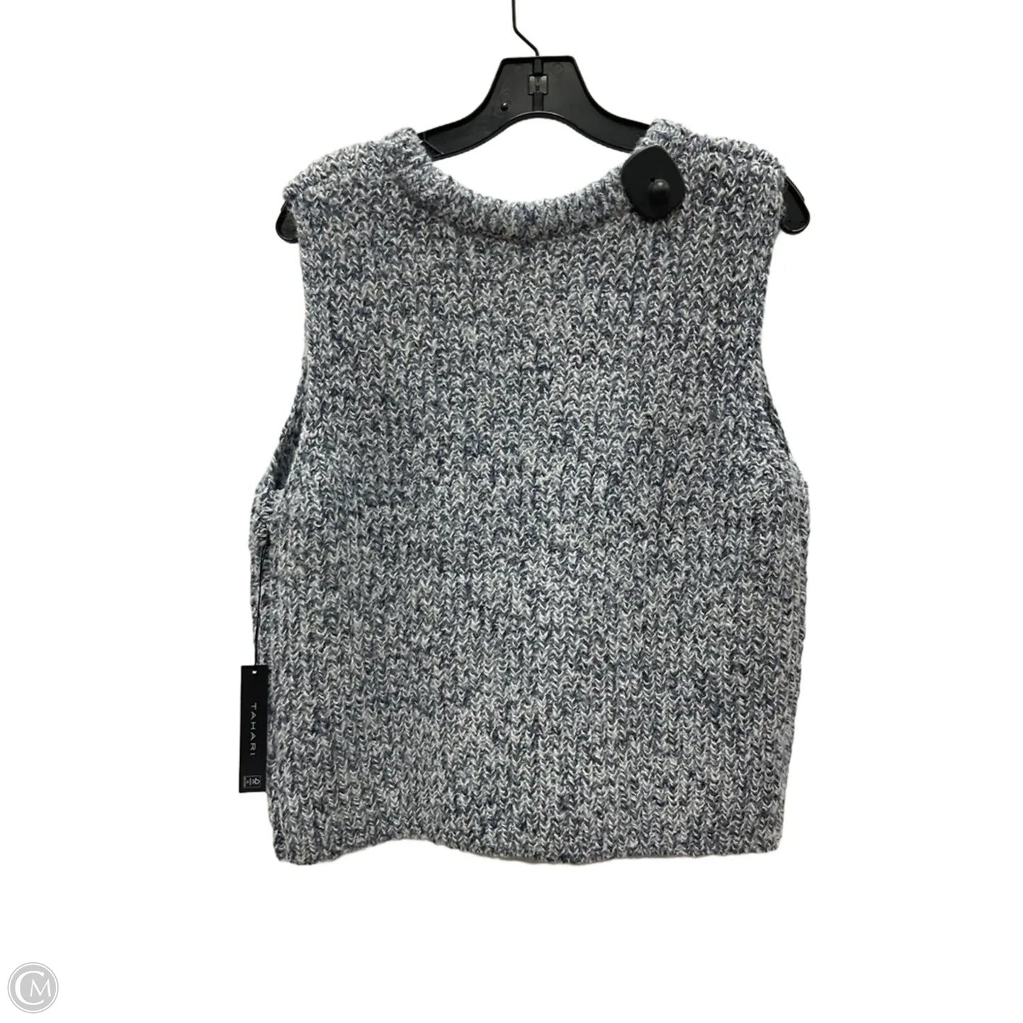 Vest Sweater By T Tahari In Blue & White, Size: Xl
