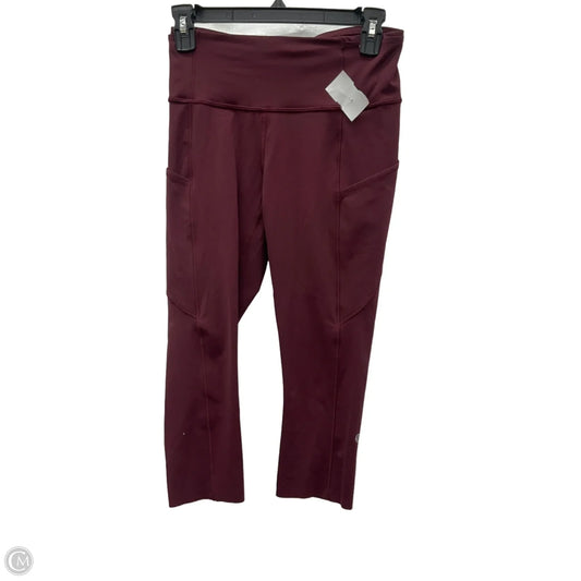 Athletic Capris By Lululemon In Maroon, Size: 6