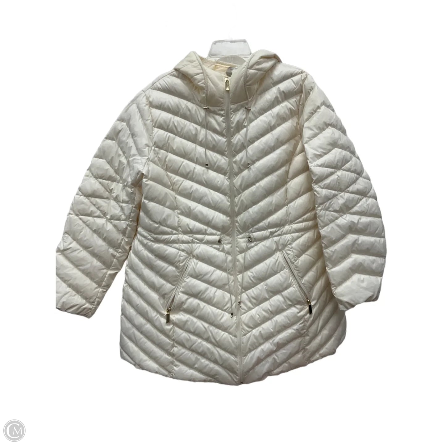 Coat Puffer & Quilted By Liz Claiborne In Cream, Size: 1x