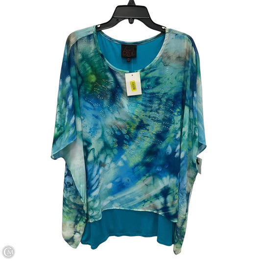 Top Short Sleeve By French Blue In Blue & Green, Size: 2x