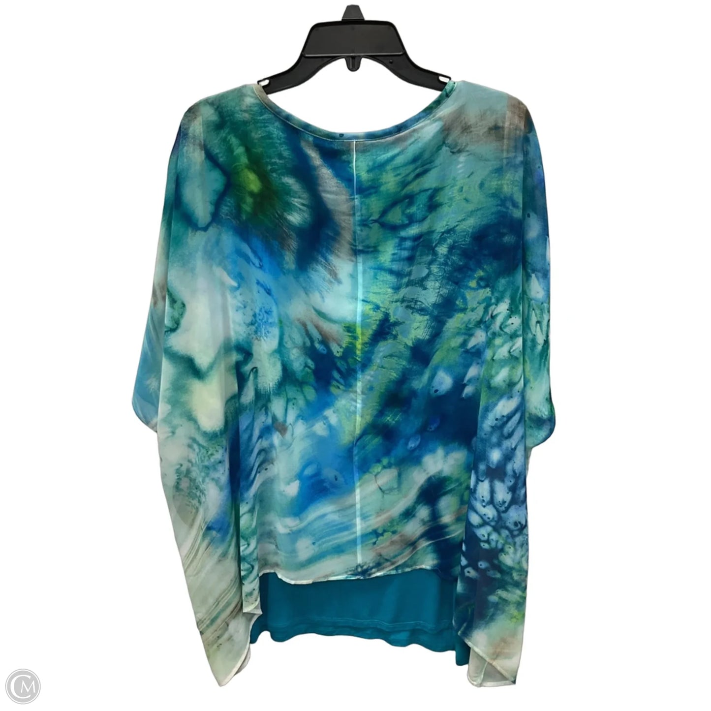Top Short Sleeve By French Blue In Blue & Green, Size: 2x