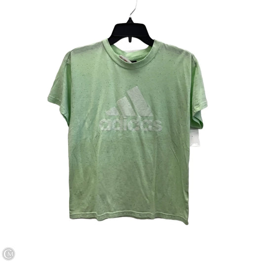 Athletic Top Short Sleeve By Adidas In Green, Size: M