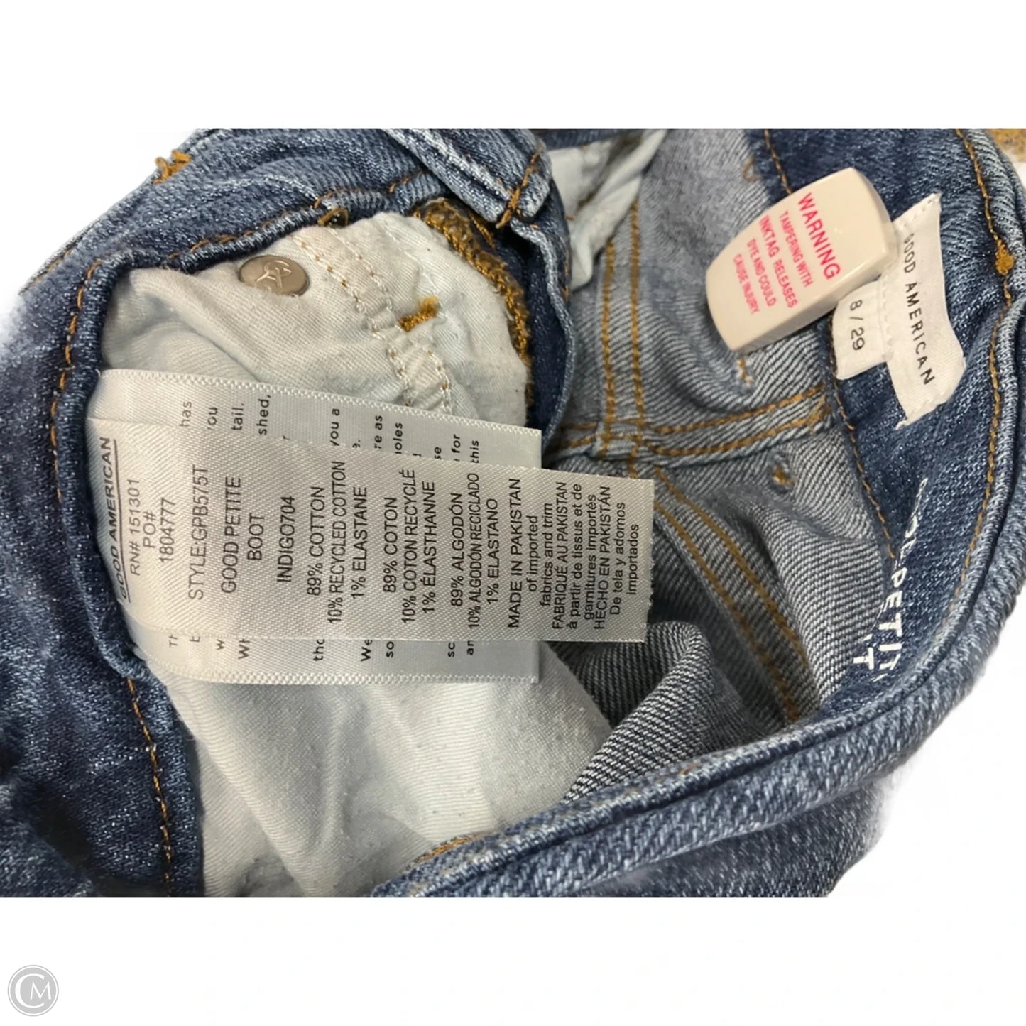 Jeans Boot Cut By Good American In Blue Denim, Size: 8