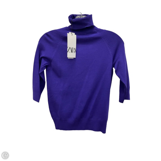 Top 3/4 Sleeve By Zara In Purple, Size: S