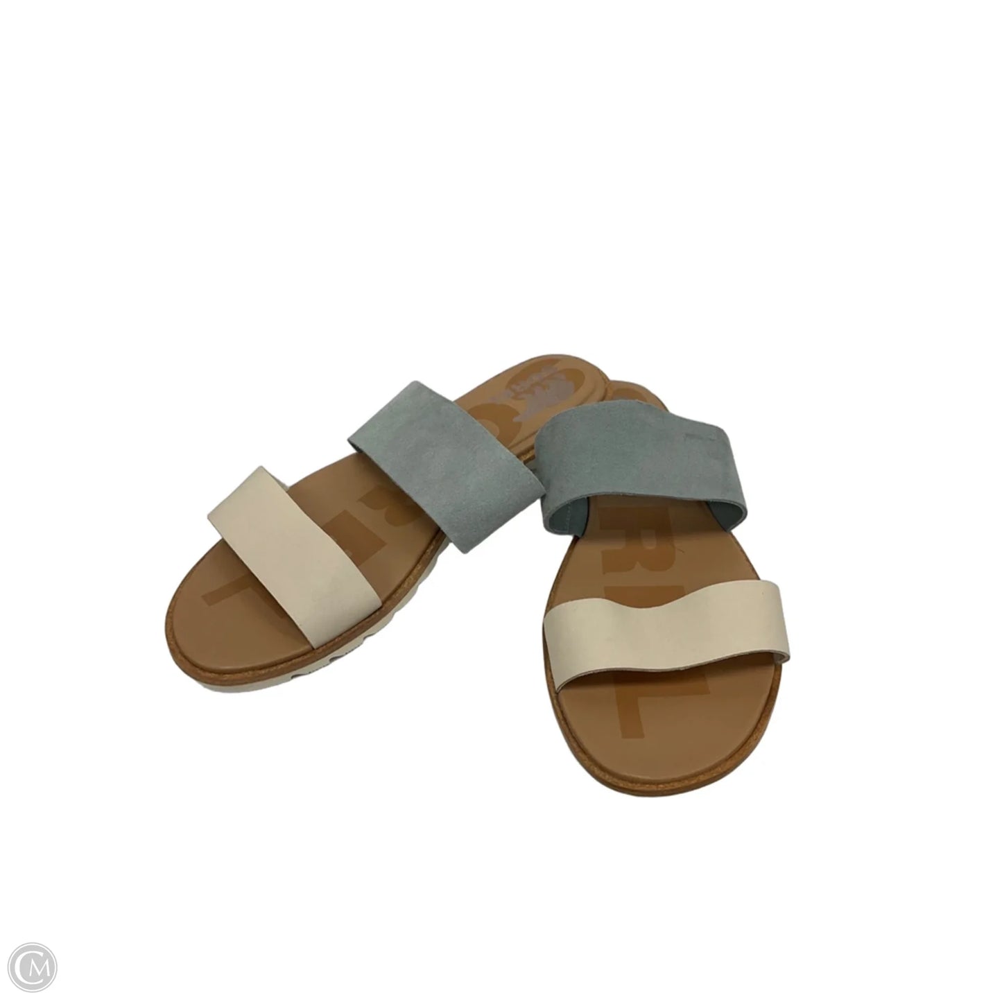 Sandals Flats By Sorel In Blue & Cream, Size: 8.5