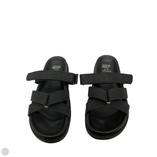 Sandals Flats By Clothes Mentor In Black, Size: 8.5