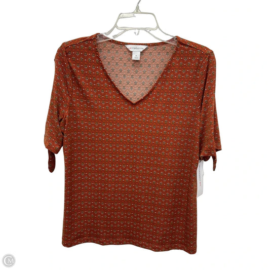 Top Short Sleeve By Liz Claiborne In Orange, Size: M