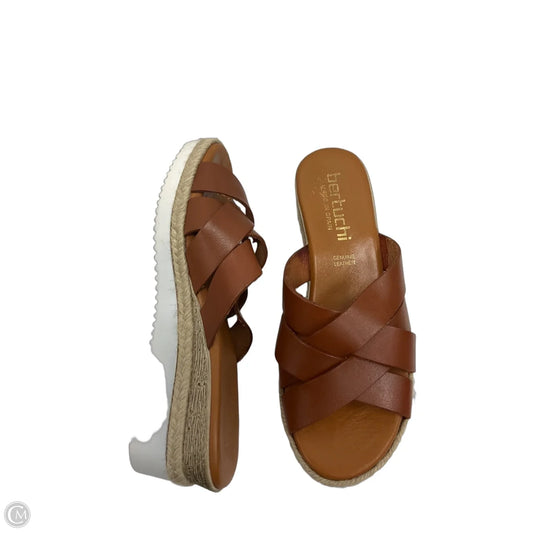 Sandals Heels Wedge By Cmc In Brown, Size: 6