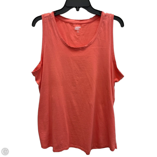 Top Sleeveless Basic By Lands End In Coral, Size: 1x