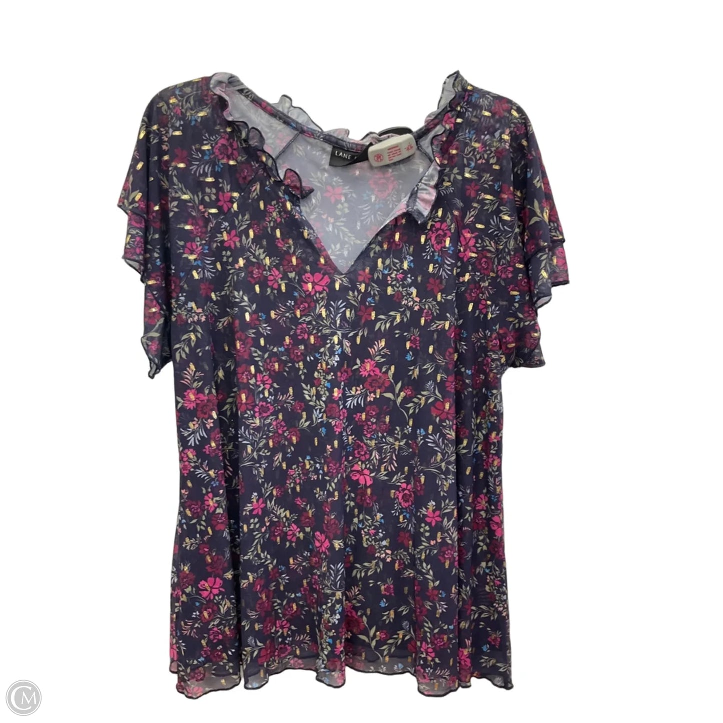 Top Short Sleeve By Lane Bryant In Floral Print, Size: Xl
