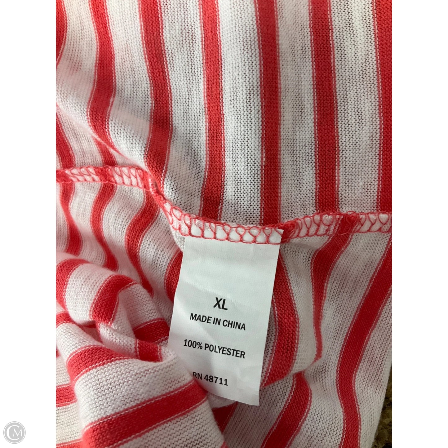 Top Short Sleeve Basic By Falls Creek In Striped Pattern, Size: Xl