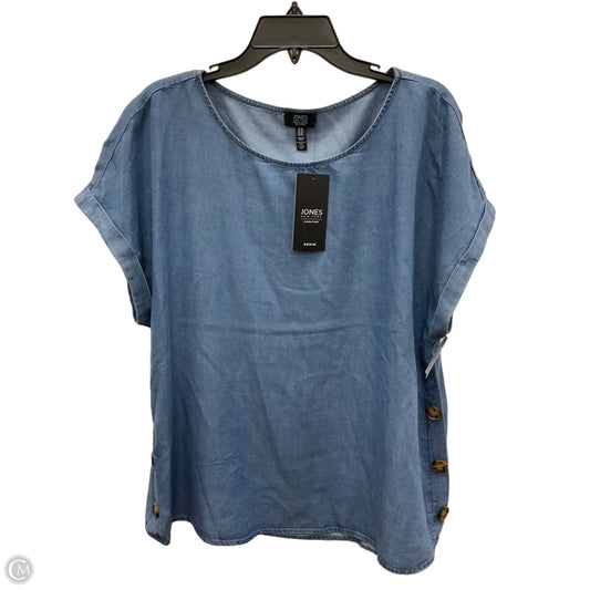 Top Short Sleeve By Jones New York In Blue Denim, Size: Xl