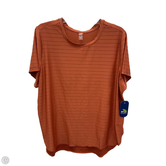 Athletic Top Short Sleeve By Mta Sport In Orange, Size: 1x