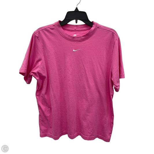 Athletic Top Short Sleeve By Nike Apparel In Pink, Size: M