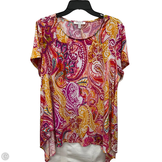 Top Short Sleeve By Chaus In Paisley Print, Size: Xl