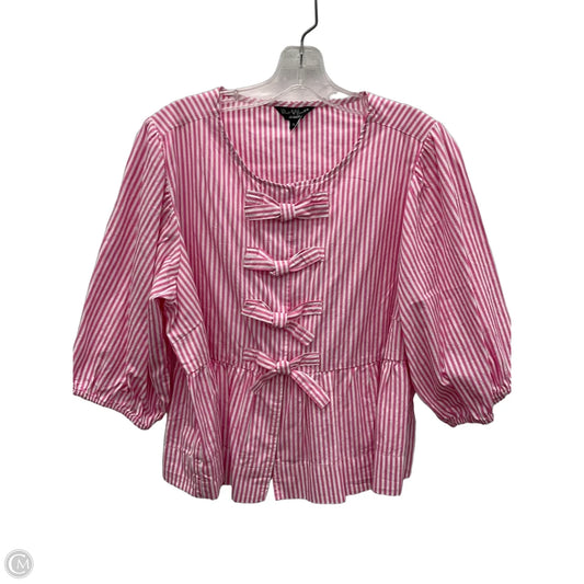 Top Short Sleeve By Velvet Heart In Striped Pattern, Size: Xl