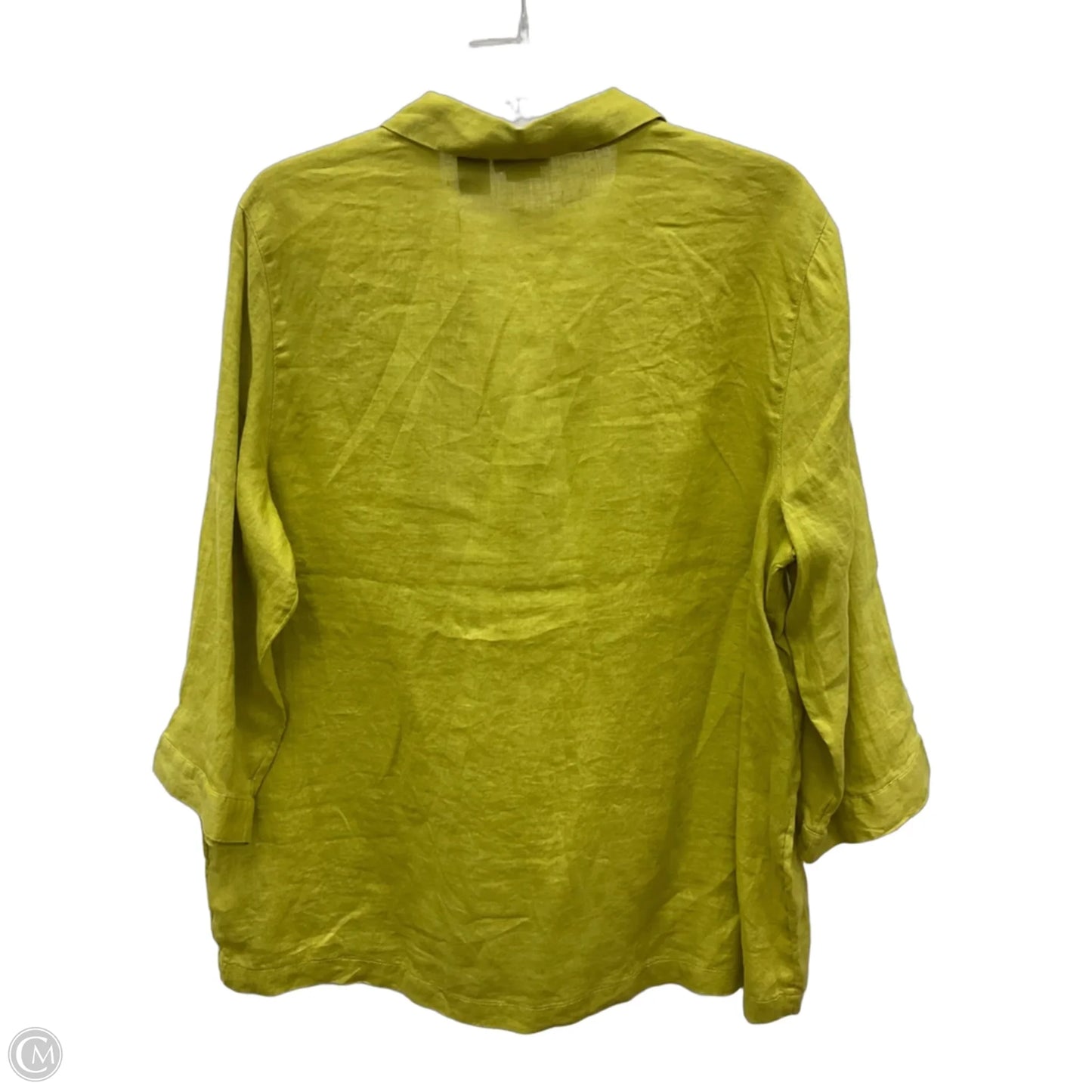 Blouse 3/4 Sleeve By Tahari In Green, Size: Xl