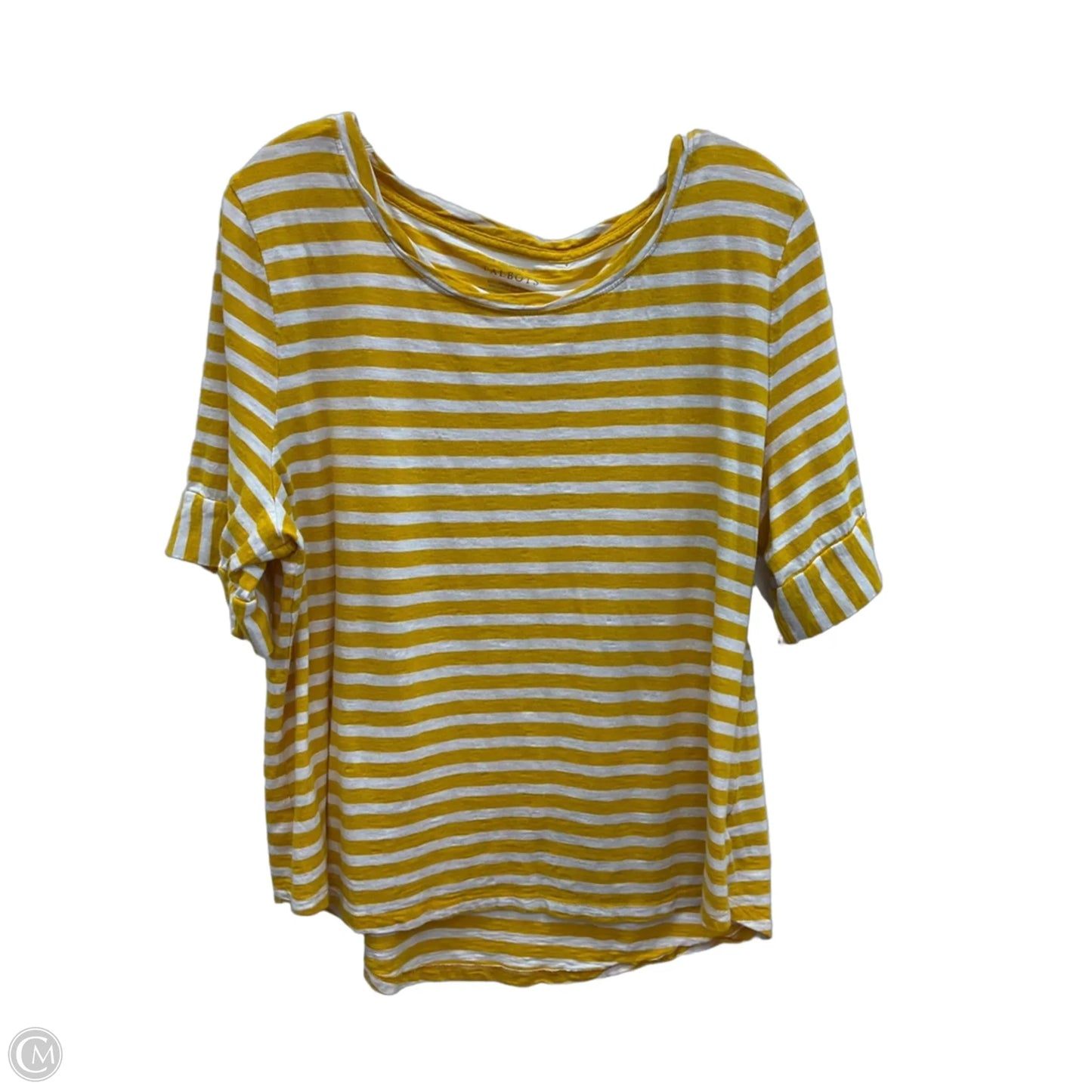 Top Short Sleeve Basic By Talbots In Tan, Size: Xl