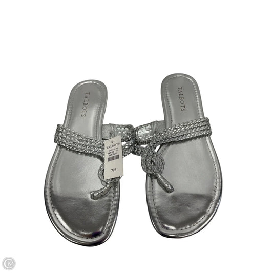 Sandals Flip Flops By Talbots In Silver, Size: 7