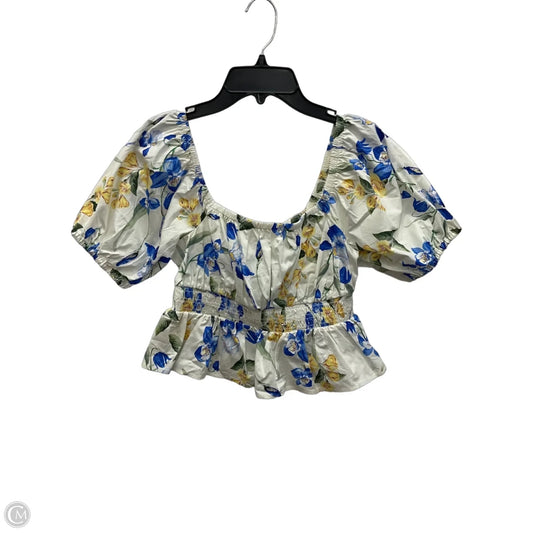 Top Short Sleeve By Express In Floral Print, Size: Xs
