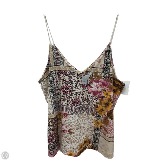 Top Sleeveless By Maurices In Cream & Pink, Size: L