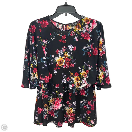 Top Short Sleeve By Express In Floral Print, Size: M