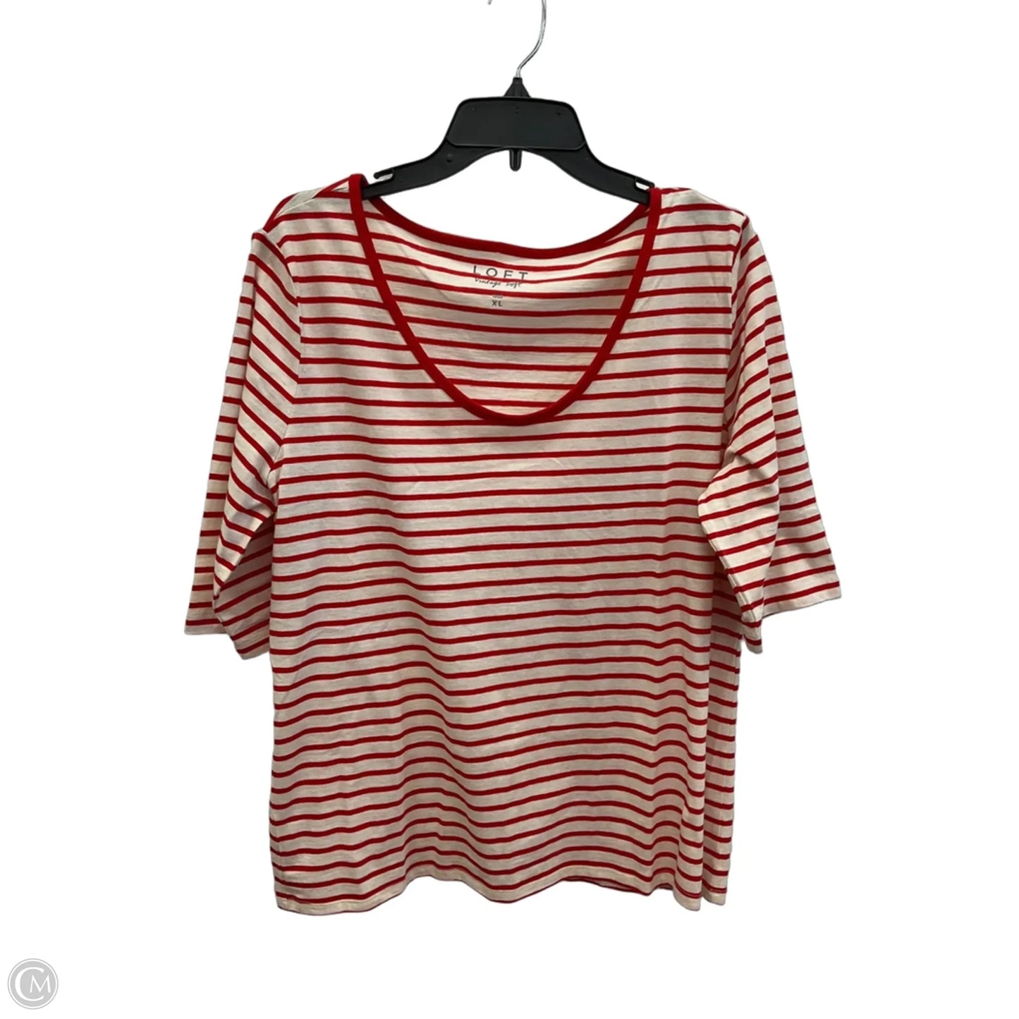 Top Short Sleeve Basic By Loft In Striped Pattern, Size: Xl