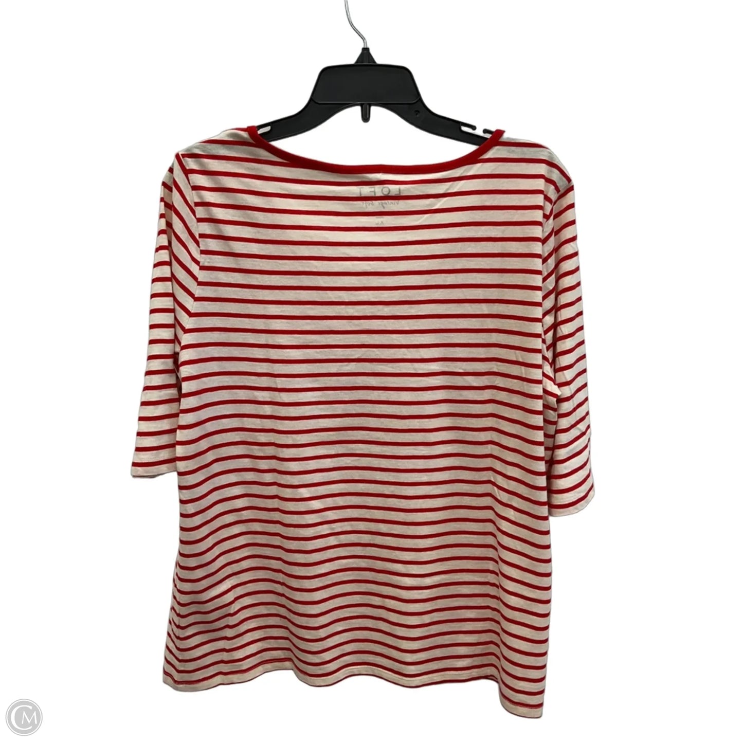 Top Short Sleeve Basic By Loft In Striped Pattern, Size: Xl