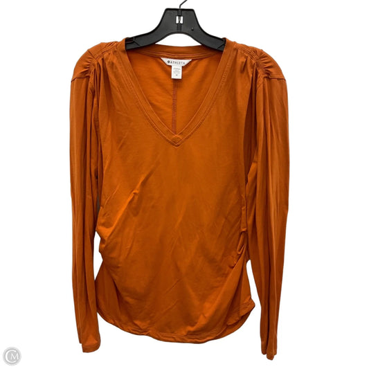 Athletic Top Long Sleeve Crewneck By Athleta In Orange, Size: M
