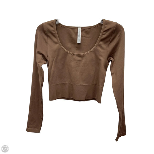 Athletic Top Long Sleeve Crewneck By Athleta In Taupe, Size: S