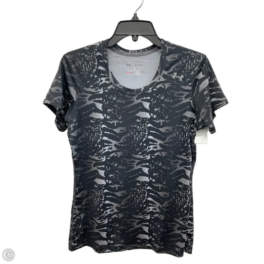 Athletic Top Short Sleeve By Under Armour In Black & Grey, Size: M