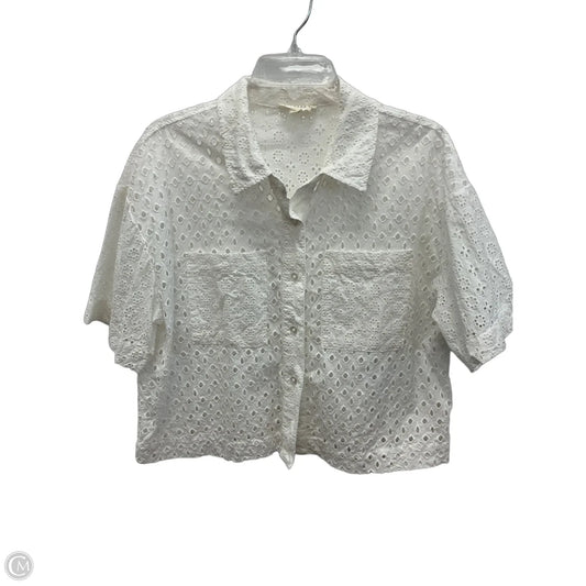 Blouse Short Sleeve By Marled In White, Size: Xl