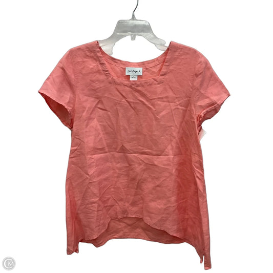 Top Short Sleeve By Peck And Peck In Peach, Size: L