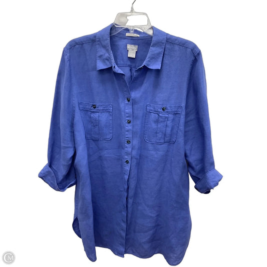 Blouse 3/4 Sleeve By Anthropologie In Green, Size: M