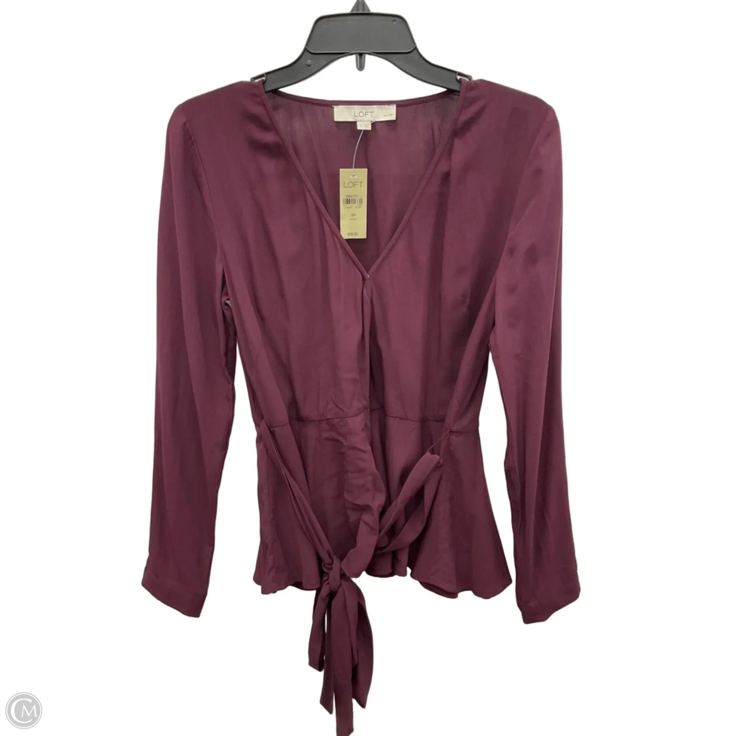 Top Long Sleeve By Loft In Maroon, Size: Sp