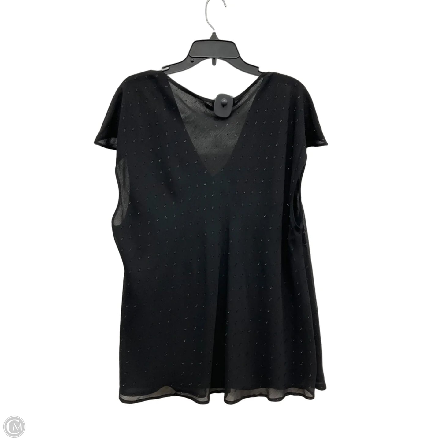 Top Short Sleeve By Calvin Klein In Black, Size: 3x