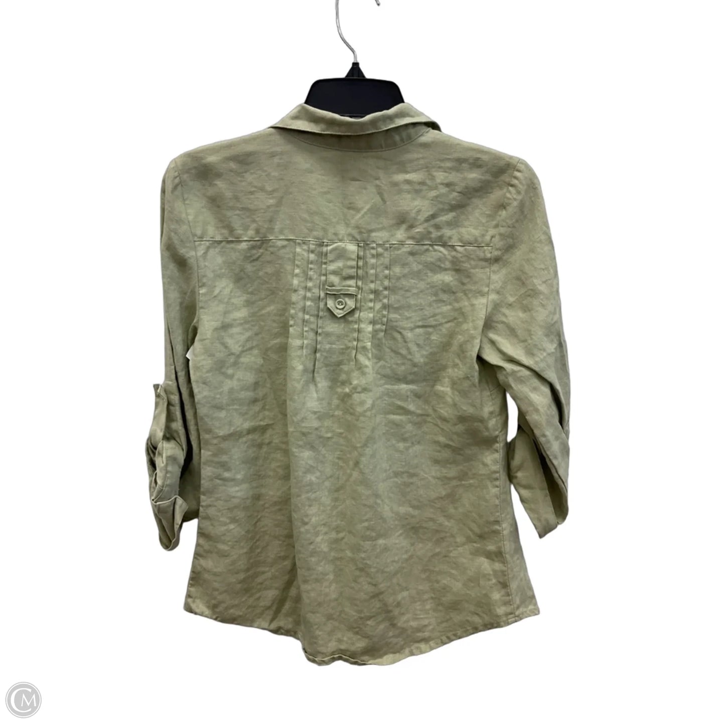 Blouse 3/4 Sleeve By Clothes Mentor In Green, Size: S