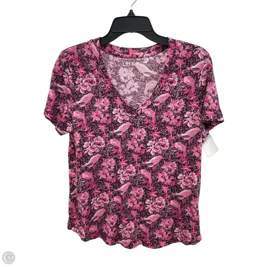 Top Short Sleeve Basic By Loft In Purple, Size: L