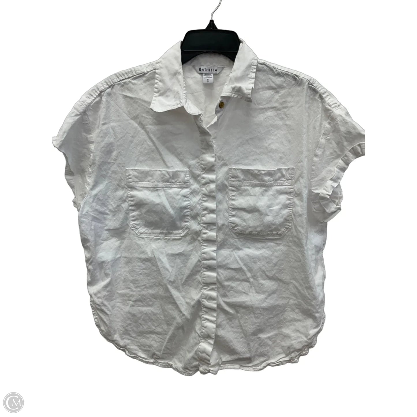 Blouse Short Sleeve By Athleta In White, Size: S