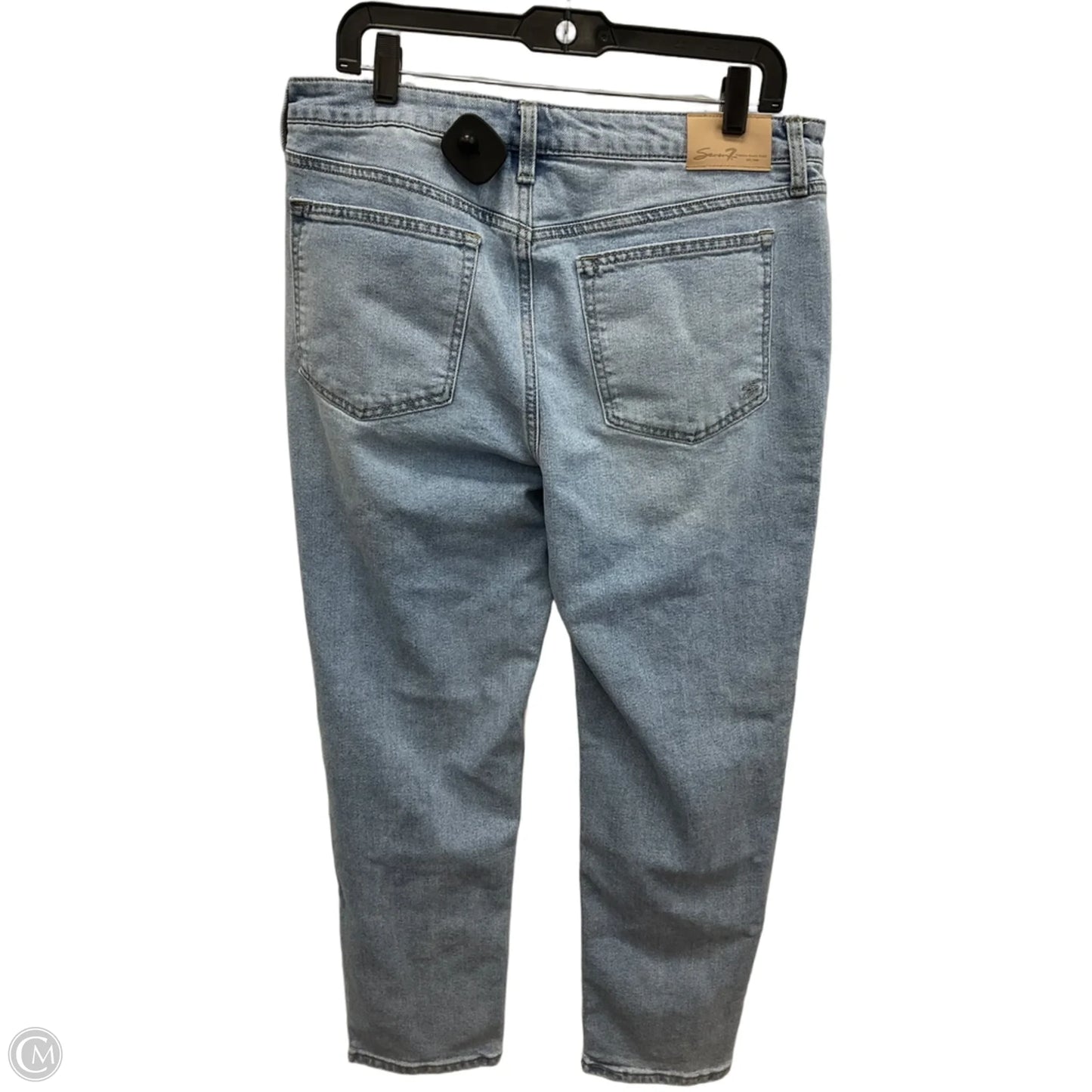 Jeans Straight By Seven 7 In Blue Denim, Size: 12