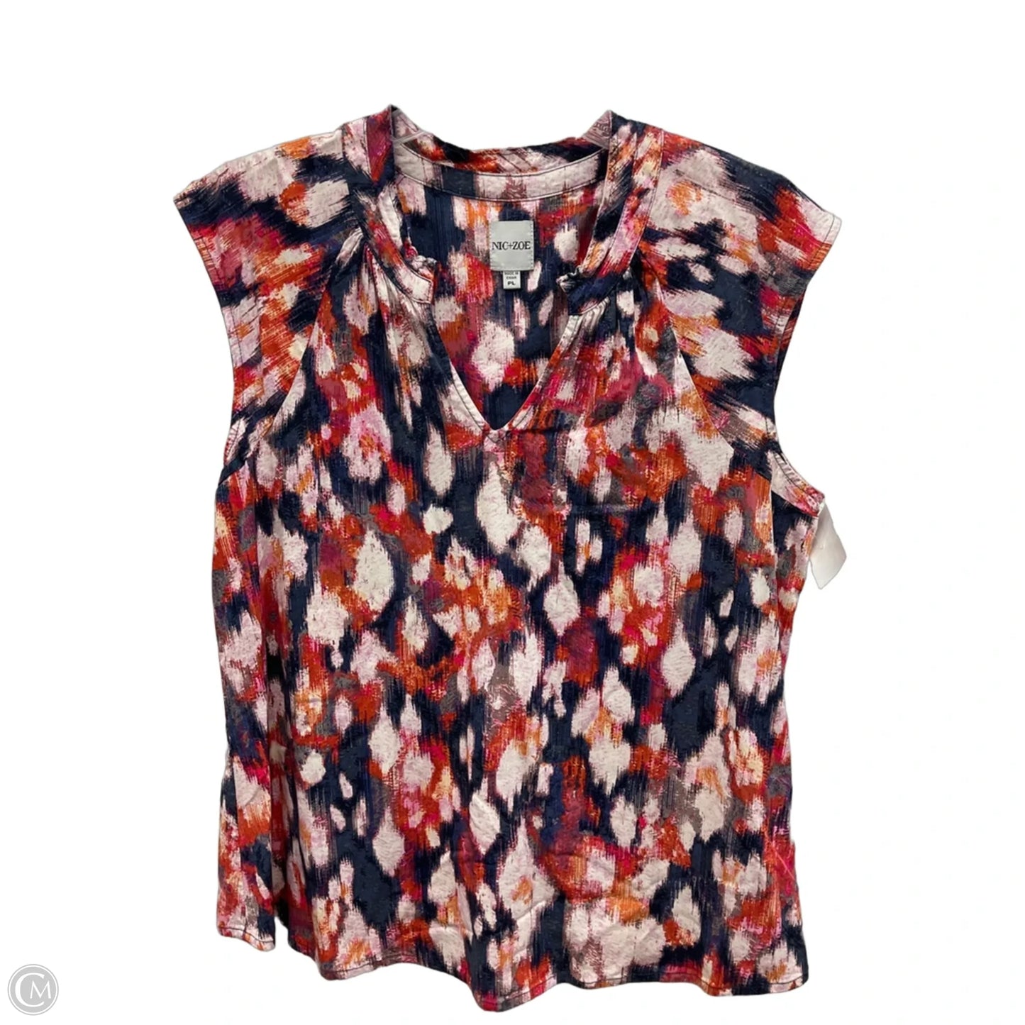 Top Sleeveless By Nic + Zoe In Blue & Red, Size: Lp
