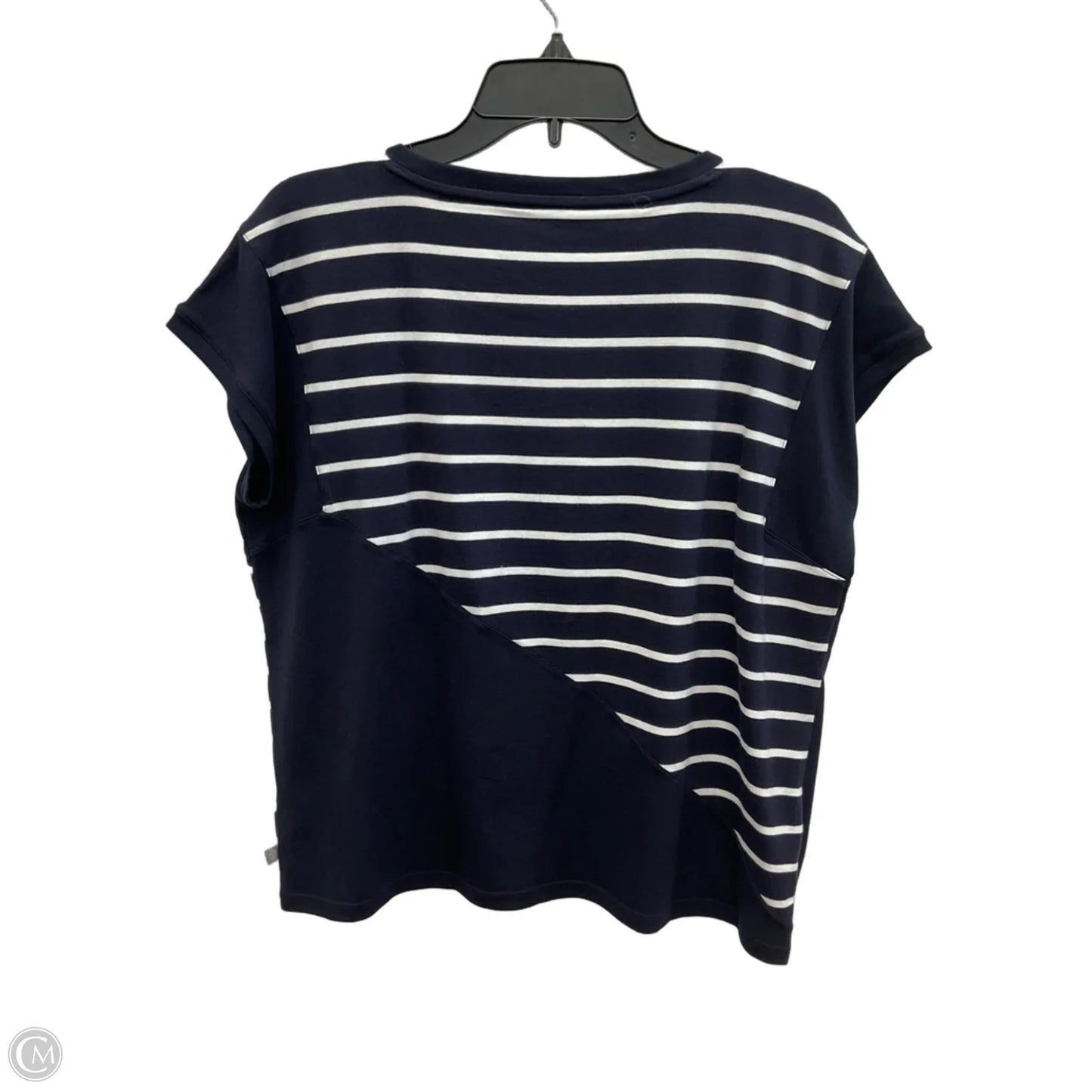 Top Short Sleeve By Talbots In Blue & White, Size: Mp